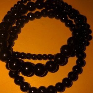 3 piece black bead set